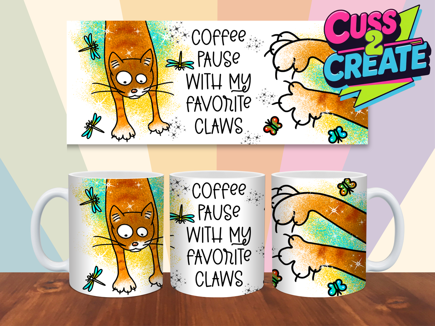 Coffee Pause with Paws Design 12 Ceramic Mug