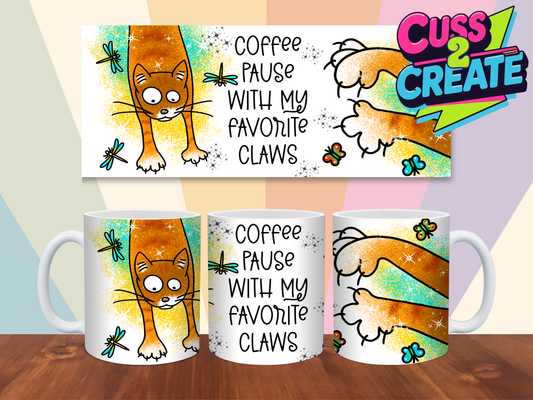 Coffee Pause with Paws Design 12 Ceramic Mug