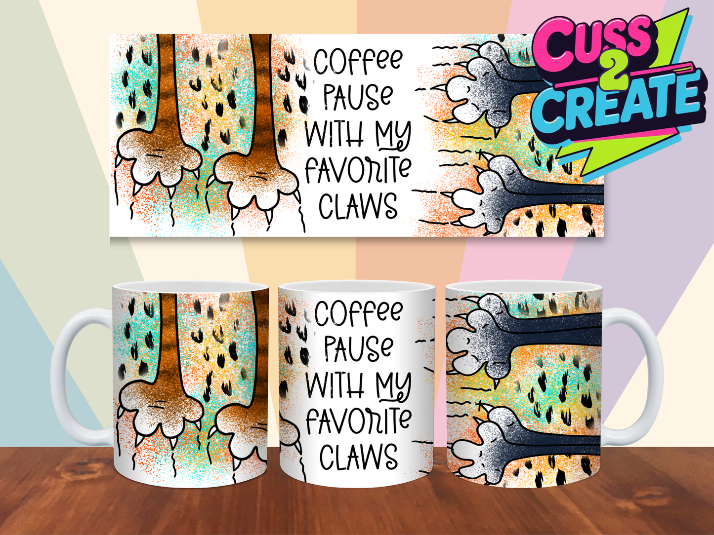 Coffee Pause with Paws Design 14 Ceramic Mug