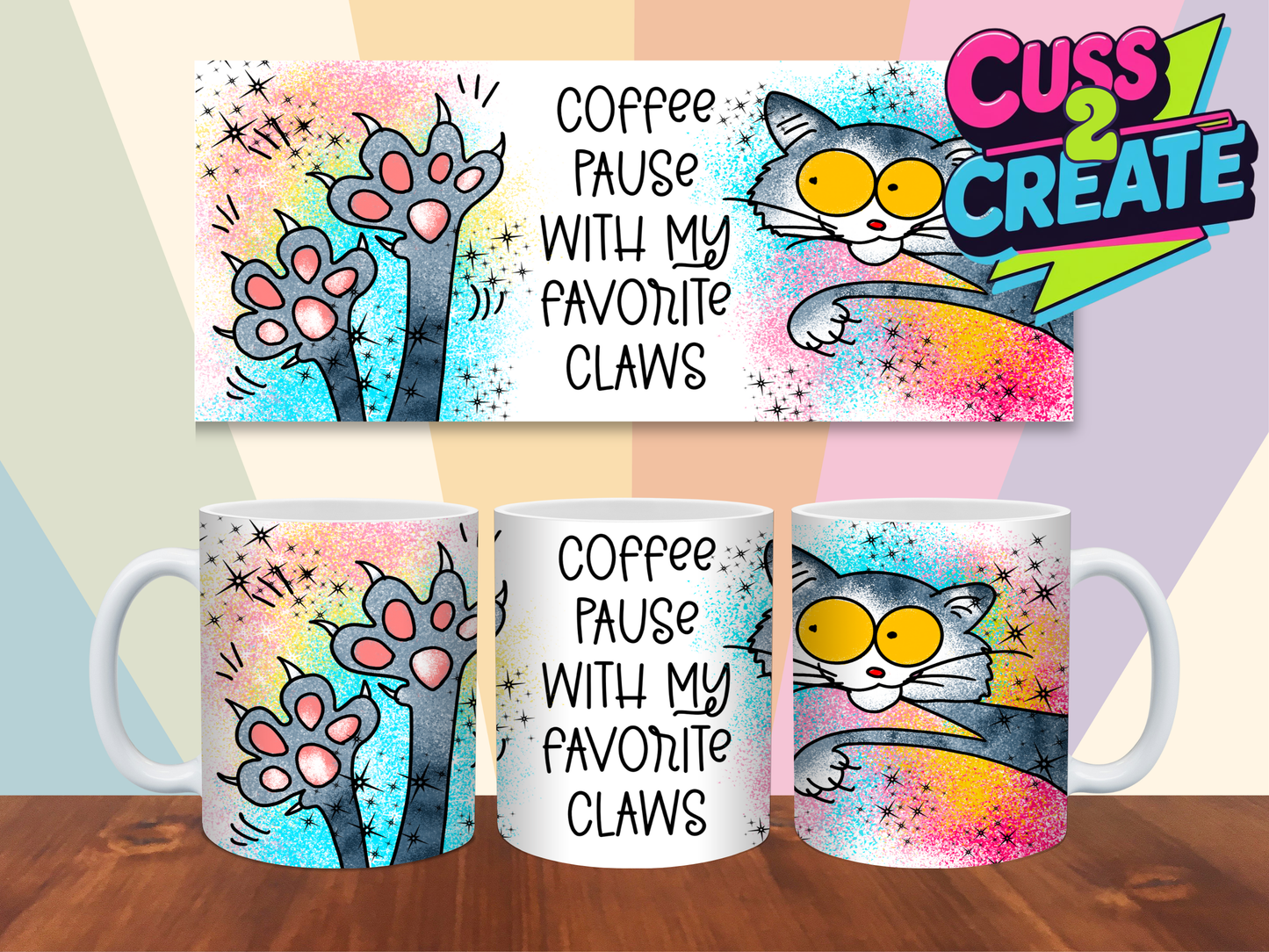Coffee Pause with Paws Design 15 Ceramic Mug