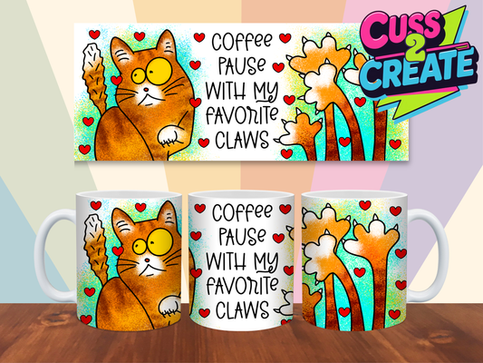 Coffee Pause with Paws Design 8 Ceramic Mug