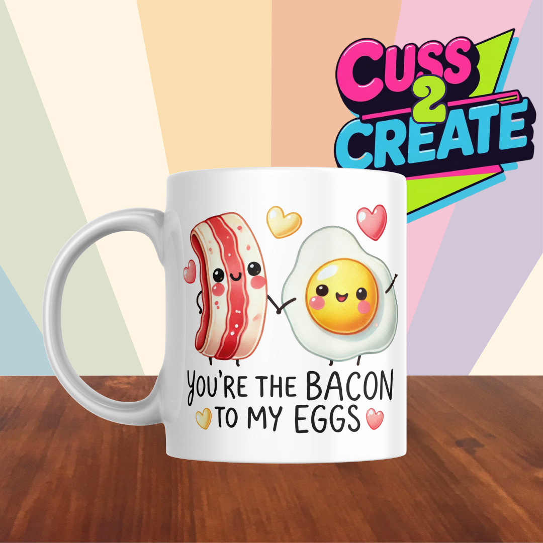 Cheesy Couples Mug - EGGS TO MY BACON