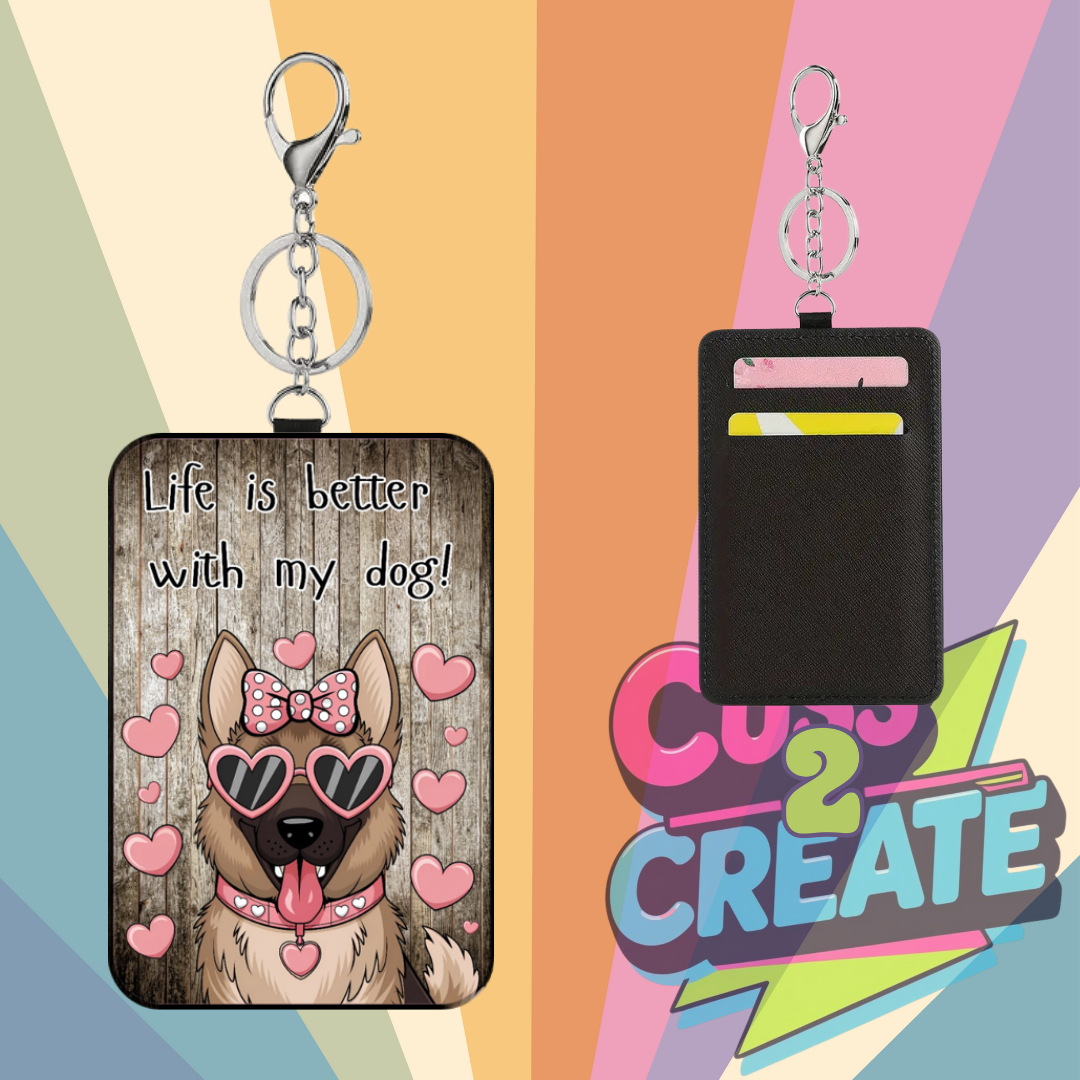 Life is Better with a Dog Leather Card Wallet