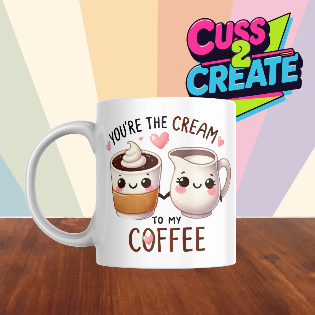 Cheesy Couples Mug - CREAM TO MY COFFEE